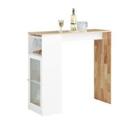 SoBuy FWT99-WN Tavolo da bar tavolo da pranzo tavolo da balcone tavolo da cucina tavolo da bistrot supporto tavolo bancone bar tavolo da balcone tavolino tavolino bianco-natura