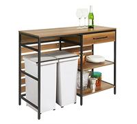 SoBuy Isola Cucina con Piano Lavoro, Carrello Cucina con Ruote e Cassetto, Mobiletto Cucina Salvaspazio, Credenza, Penisola Cucina Vintage 120x45x90cm, FSB71-PF