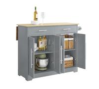 SoBuy Isola cucina con piano ribaltabile e ruote nascoste 115x68,7x91 cm