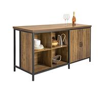 SoBuy Isola Cucina Mobiletto di Stoccaggio, Credenza Multifunzionale, Cucina Mobile Bar, Mobile da Soggiorno in Stile Industriale, Madia Salvaspazio 170 x 60 x 89 cm KNL01-F