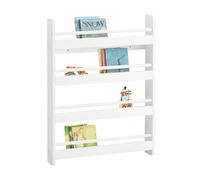 SoBuy KMB08-K-W Scaffale per bambini Scaffale da parete per bambini Appendiabiti Scaffale di stoccaggio Regardless con 4 ripiani per libri e decorazioni