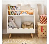 SoBuy KMB100-KW scaffale per bambini scaffale per libri a 3 scomparti per bambini Montessori Bianco BHT ca. 61x71x35 cm