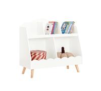 SoBuy KMB100-W scaffale per bambini con 5 scomparti scaffale per libreria per bambini Scaffale bianco Montessori BHT ca. 82x76x35 cm BIANCO