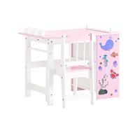 SoBuy KMB116-P Set tavolo e sedia per bambini da 2 pezzi con adesivi Scrivania per bambini fai-da-te con set di 3 portapenne tavolo da pittura