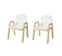 SoBuy KMB24-Wx2 set sedia sedie regolabili in altezza con braccioli e schienale sedile bianco altezza 23-35 cm