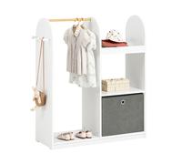 SoBuy KMB40 armadio per bambini con armadio a 3 ganci con armadio da boxe Mobili per camerette per bambini appendiabiti scaffale per bambini White