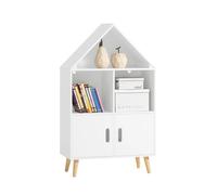 SoBuy Libreria per bambini Scaffale per giocattoli Mensola portaoggetti Mobili per la camera dei bambini bianco 60x30x103cm KMB58-W