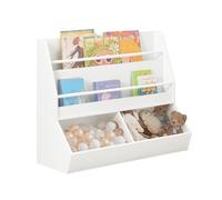 SoBuy KMB86-W armadio per bambini con 1 lavagna semicircolare scaffale per bambini libreria per bambini mensola a muro appendiabiti senza materia Armadio a muro