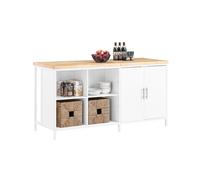 SoBuy KNL09-WN Isola della cucina Armadio da cucina indipendente Comò Highborad Armadio Credenza Tavolo da bar Buffet BHT Circa 170x89x60 cm BIANCO