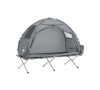 SoBuy Lettino da campeggio Brandina da campeggio Tenda da esterno con gancio per lampada e tasche porta scarpe Tenda 3 in 1 per 1 persona Pratica 193x86x160 cm OGS32-II-HG