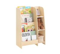 SoBuy Libreria Montessoriana per Bambini Libreria con 3 Ripiani e 4 Scomparti Porta Giochi Bambini per Cameretta, Scaffale Portagiochi Salvaspazio Armadio Cameretta Verde 63x30x90cm KMB114-GR