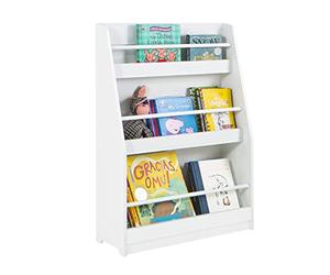 SoBuy Libreria Montessoriana per Bambini Porta Libri Bambini 3 Ripiani Libreria da Terra Scaffale Portagiochi Cameretta Mobile Porta Giocattoli Bianco 58x18x81cm KMB45-W