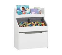 SoBuy Libreria Montessoriana per bambini Porta Libri Bambini con 2 scatole in tessuto Mobili per camerette Bianco 63x32x80cm KMB71-W