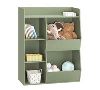SoBuy Libreria Montessoriana per Bambini - Scaffale Portagiochi con 5 Scomparti Aperti - Libreria da Terra per Cameretta Verde 80x34x104 cm KMB55-K-GR