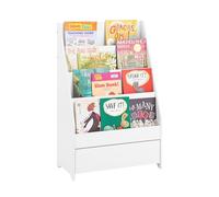 SoBuy Libreria montessoriana per Bambini Scaffale portagiochi con un cassetto Portariviste libreria bambini Bianco 60x30x93cm KMB112-W