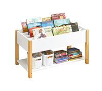 SoBuy Libreria per bambini Scaffale per bambini con vani portaoggetti Scaffale portaoggetti per bambini Leggio per libri Scaffale per giocattoli bianco 85x42x45m KMB35-W