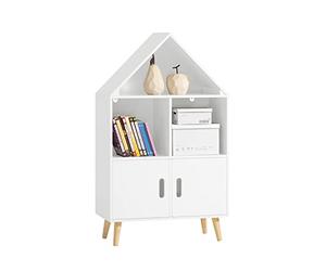 SoBuy Libreria per bambini Scaffale per giocattoli Mensola portaoggetti Mobili per la camera dei bambini bianco 60x30x103cm KMB58-W