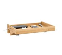 SoBuy Mensola da Letto Clip-On con Passacavi - Comodino in Bambù per Libri, Telefono & Occhiali, 36x25x9cm, Naturale NKD01-N