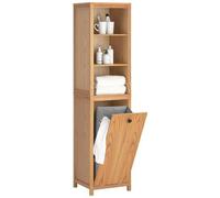 SoBuy - Mobile Alto Da Bagno, Colonna Bagno Con Portabiancheria, Armadio Da Terra, Colore Di Naturale, 40x35x172cm, Bzr95-n Sobuy