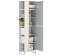 SoBuy - Mobile Alto Da Bagno Colonna Bagno Con Ripiano Aperto Armadio Salvaspazio Grigio Chiaro L50xp30xa181m Bzr76-hg
