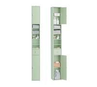 SoBuy Mobile Bagno Alto e Stretto, Mobili Salvaspazio Mobiletto a Colonna da Terra con Ripiani Regolabili e Cassetto Armadietto per Bagno e Lavanderia 20×20×180 cm BZR34-II-GR