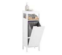 SoBuy Mobile Bagno con Cesto per Biancheri Bianco - Cesto Portabiancheria Design