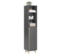 SoBuy Mobile Colonna bagno Mobile alto da bagno Salvaspazio Grigio 35x35x170cm BZR130-HG