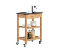 SoBuy Mobile cucina salvaspazio Carrello cucina con ruote Mobiletto cucina Credenza cucina moderna Mobile dispensa cucina L58P40A85cm FKW28-SCH