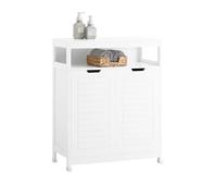 SoBuy Mobile da bagno Armadietto da terra Due ante Doppia apertura Bianco 70x35x90cm BZR121-W
