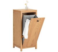 SoBuy - Mobile Lavanderia Con Cesto Portabiancheria Pieghevole, Cesto Portabiancheria, Mobile Porta Biancheria Per Bagno, Colore Di Naturale 40x35x90