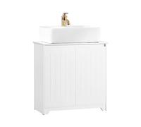 SoBuy Mobile sottolavabo bagno Mobile Base per lavabo con 2 Ante Bianco 60x30x60cm BZR108-W