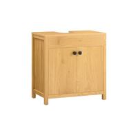 SoBuy Mobile sottolavabo con 2 ante Mobile bagno Mobiletto per lavandino (senza lavandino) Naturale Chiaro 60x35x60cm BZR98-SN