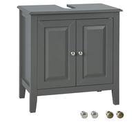 SoBuy Mobile sottolavabo per bagno con 2 ante, senza lavabo, L60*P30*A62cm grigio FRG202-DG