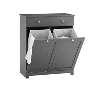 SoBuy Mobile Spazzatura da Cucina con Pattumiera Integrata Armadietto Raccolta Differenziata con 2 Cassetti e 2 Sacchi da 45L Mobiletto Salvaspazio con Chiusura Silenziosa 78x38x90cm BZR33-II-DG