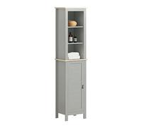 SoBuy Mobiletto alto per bagno Mobile a colonna bagno salvaspazio con 3 scomparti a giorno e1 anta 39x30x169cm BZR68-HG