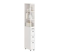 SoBuy Mobiletto bagno 40×20×170 cm con 4 ruote, per bagni piccoli