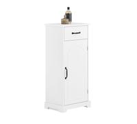 SoBuy Mobiletto Bagno Salvaspazio - Mobiletto Bagno Stretto con Cassetti e Ripiani Regolabili, Cassettiera nel legno, Resistente all'Umidità, Bianco, 42x30x93cm, BZR207-W