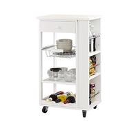SoBuy Mobiletto cucina salvaspazio Carrello cucina con cassetti Credenza soggiorno moderno con ruote Mobile dispensa L50*P37*A86 cm FKW12-W