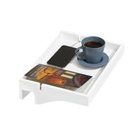 SoBuy Mensola da Letto Clip-On con Passacavi - Comodino in Bambù per Libri, Telefono & Occhiali, 36x25x9cm, Naturale NKD01-N