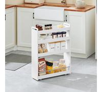 SoBuy NSR01 portapacchi con portapacchi da cucina a 4 piani con carrello portaoggetti portaoggetti da bagno con ripiano stretto