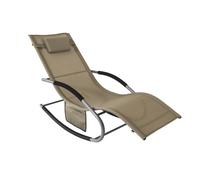 SoBuy OGS28 Lettino prendisole da giardino con borsa e lettino altalena traspirante e ariosa per giardini, cortili, spiagge Beige