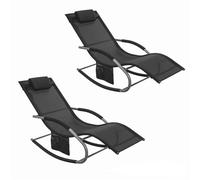 SoBuy OGS28x2 Lettino prendisole 2 set lettino da giardino borsa cuscino sedia a sdraio breezy per giardini, cortili, spiagge Beige