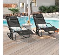 SoBuy OGS28x2 Lettino prendisole 2 set lettino da giardino borsa cuscino sedia a sdraio breezy per giardini, cortili, spiagge