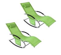 SoBuy OGS28x2 Lettino prendisole 2 set lettino da giardino borsa cuscino sedia a sdraio breezy per Rosso