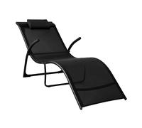 SoBuy OGS45-SCH lettino da giardino Sedia relax sedia a sdraio con cuscini per giardini, cortili, spiagge, balconi Mobili per il tempo libero