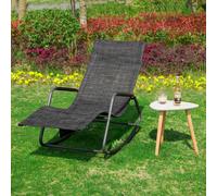 SoBuy Dondolo da Giardino Sedia a Dondolo da Esterno Lettino Prendisole con Tasca Laterale Poltrona da Giardino Sdraio per Patio Balcone Campeggio Spiaggia Cacchi 143x57x85 cm OGS47-KA