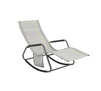 SoBuy OGS47 Lettino prendisole con borsa laterale relax sedia per giardini, cortili, spiagge, balconi fino a 120 kg di carico Grigio chiaro