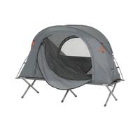 SoBuy OGS60-HG Tenda da sopravvivenza Lettino da campeggio 4in1 Set da campeggio con sacco a pelo Materasso e accessori Tenda per 1 persona Grigio