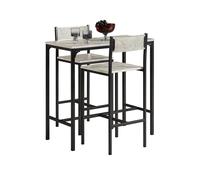 SoBuy OGT03-HG Set tavolo da bar 3 pezzi tavolo da pranzo tavolo da bistrot mobili da balcone mobili da bistrot