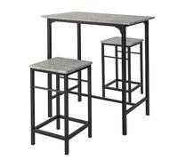 SoBuy OGT10 set tavolo da bar tavolo da bistrot in 3 pezzi con 2 sedie tavolo da pranzo gruppo posti Madera Oscura